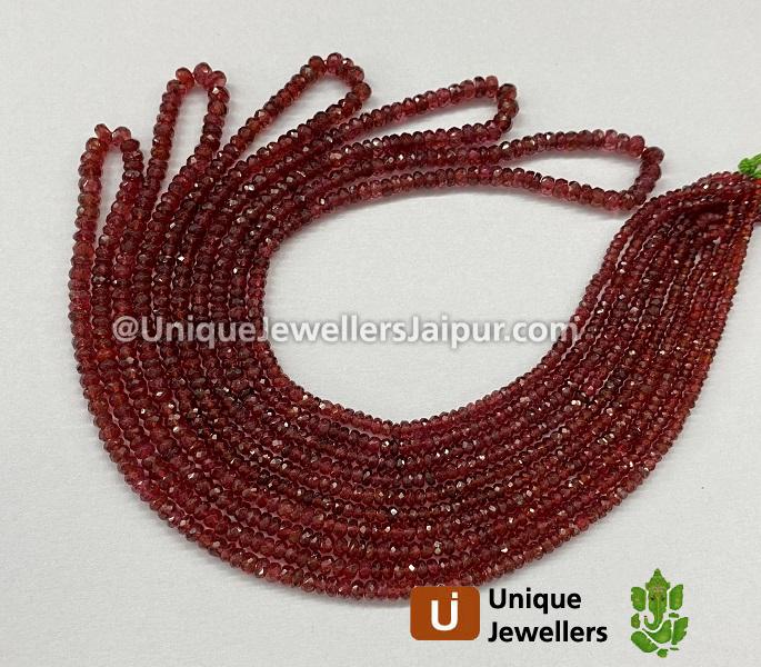 Red Spinel Faceted Roundelle Beads